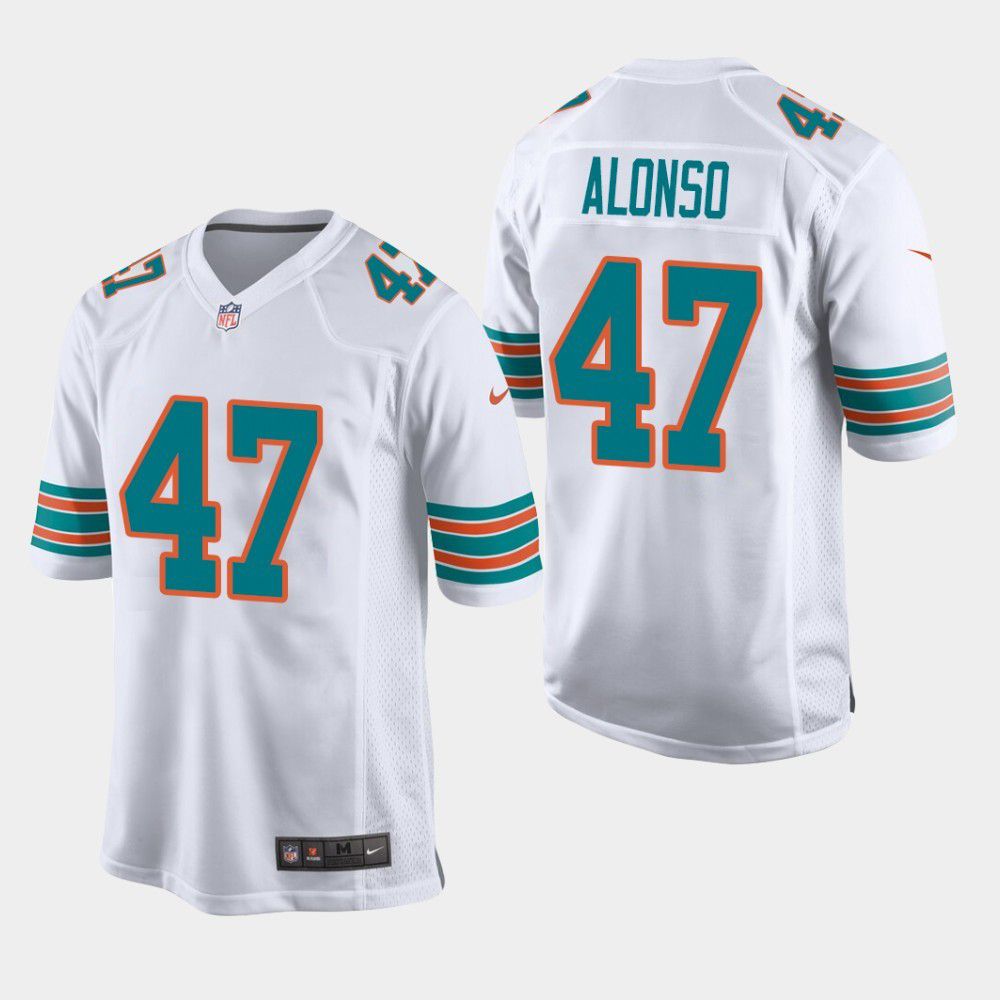 Men Miami Dolphins #47 Kiko Alonso Nike White Game NFL Jersey->miami dolphins->NFL Jersey
